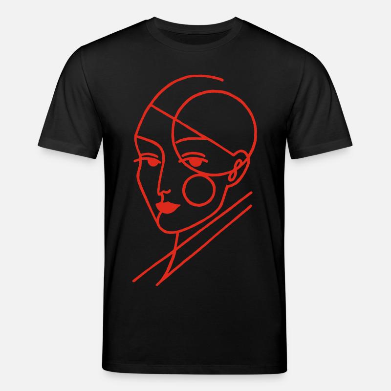 Roter geometrischer Mensch - Stanley/Stella Unisex Bio-T-Shirt CREATOR  - Schwarz