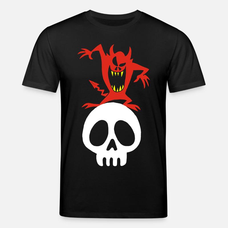 Dämon auf einem Schädel - Stanley/Stella Unisex Bio-T-Shirt CREATOR  - Schwarz