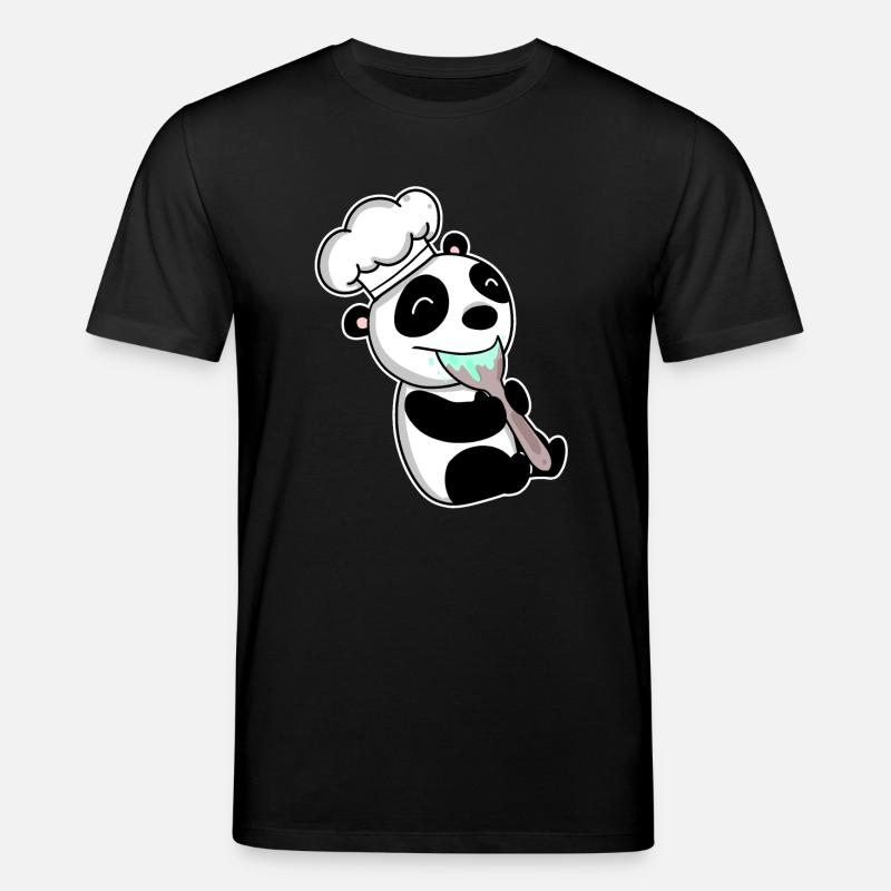 Kochender Baby Panda - Stanley/Stella Unisex Bio-T-Shirt CREATOR  - Schwarz