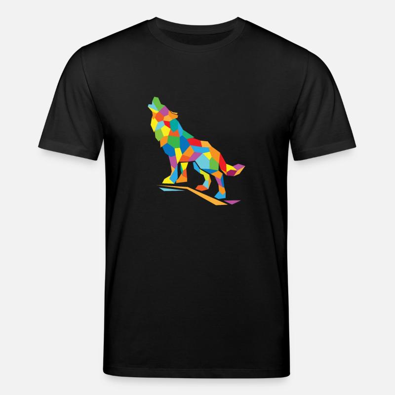 Wolf Polygon - Stanley/Stella Unisex Bio-T-Shirt CREATOR  - Schwarz