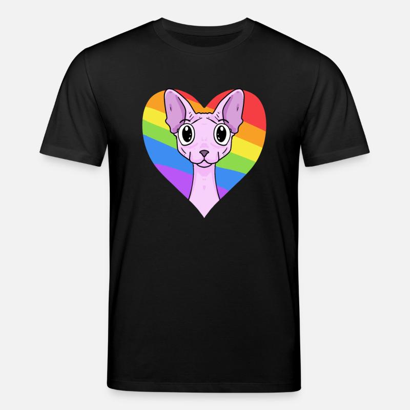 LGBT Cat Sphynx Rainbow - Stanley/Stella CREATOR Unisex Organic T-Shirt - black