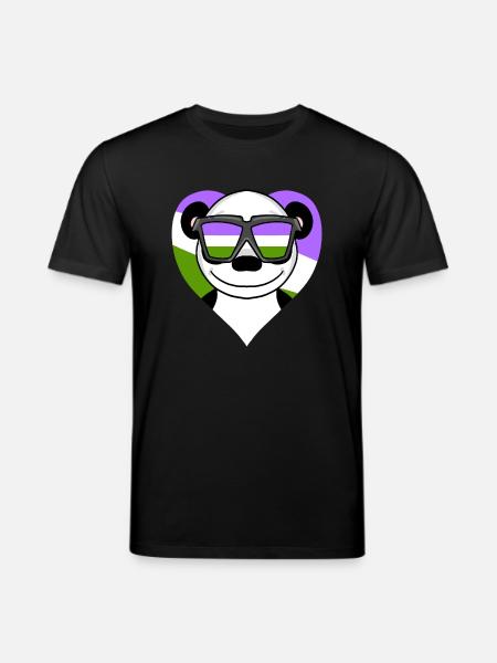 Genderqueer Panda - Stanley/Stella CREATOR Unisex Organic T-Shirt - black
