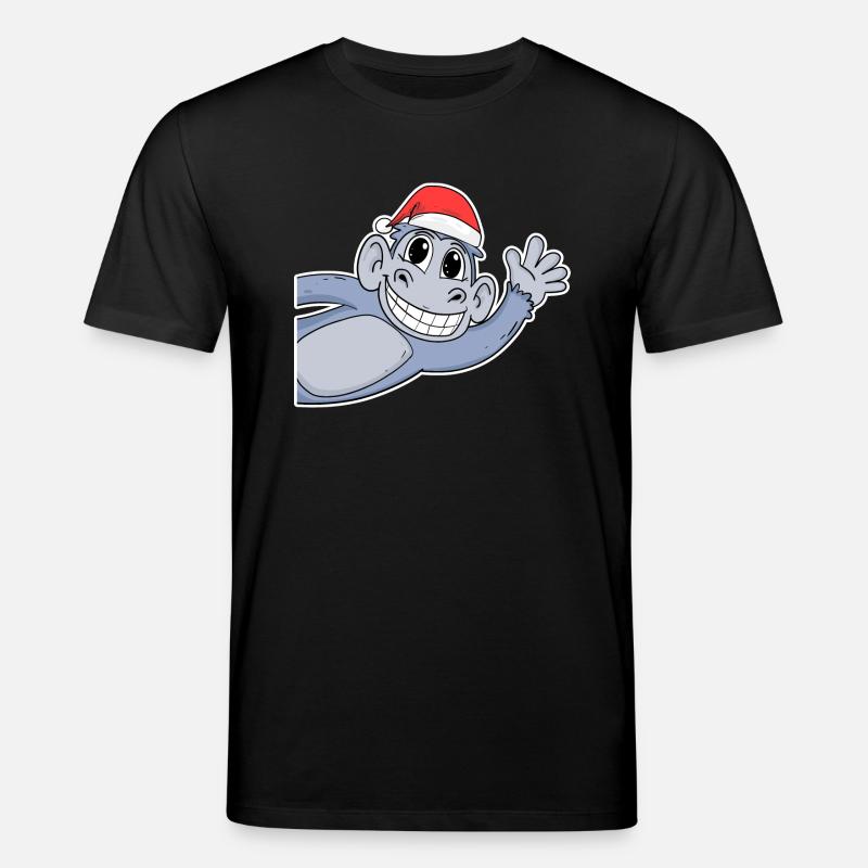 Monkey Christmas - Stanley/Stella CREATOR Unisex Organic T-Shirt - black