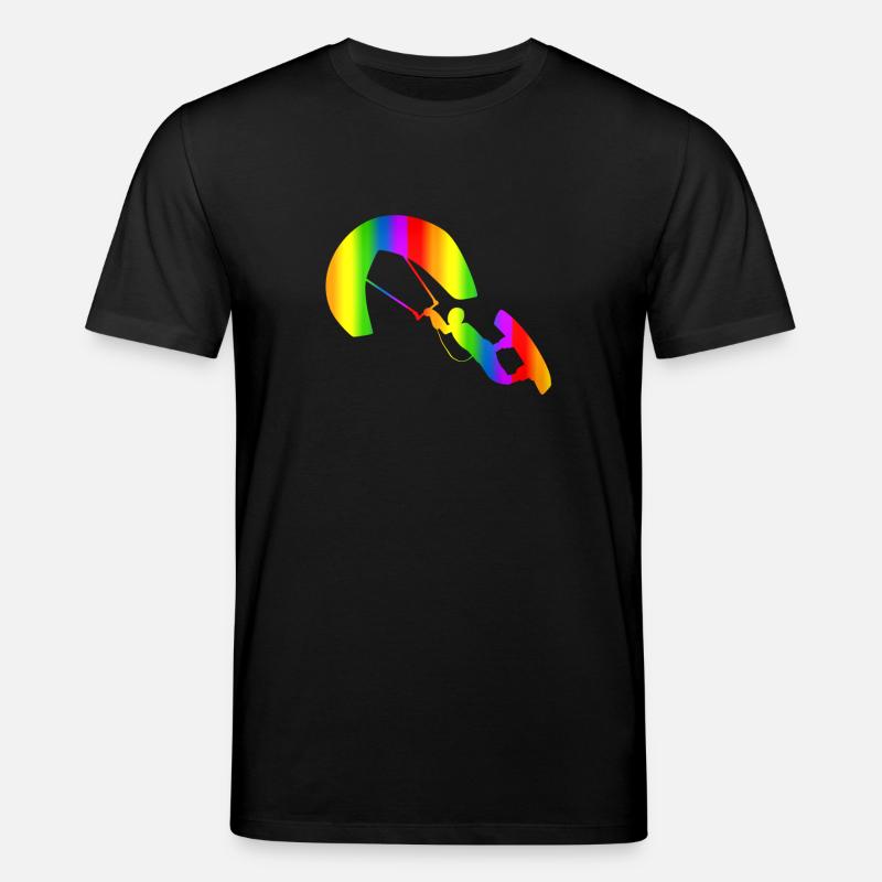Bunter Kitesurfing Regenbogen - Stanley/Stella Unisex Bio-T-Shirt CREATOR  - Schwarz