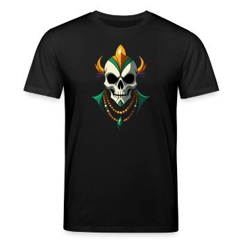 Mardi Gras skull - Carnival - Costume - Gift - Stanley/Stella Unisex Bio-T-Shirt CREATOR  - Schwarz - Vorne - Alina (178cm) & Michal (187cm)