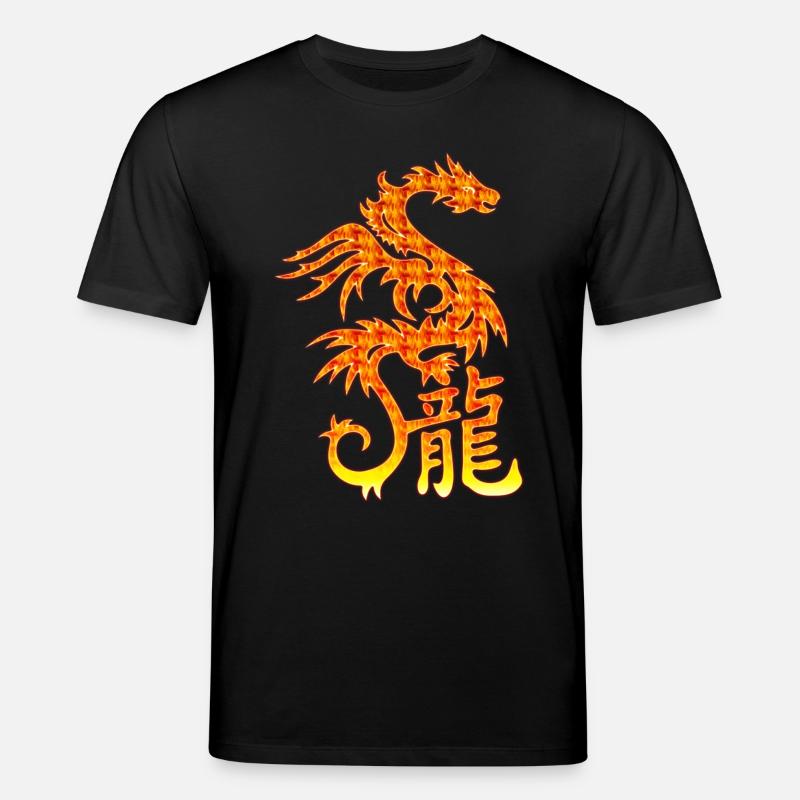 Feuerdrache mit chin. Schriftzeichen - Stanley/Stella Unisex Bio-T-Shirt CREATOR  - Schwarz