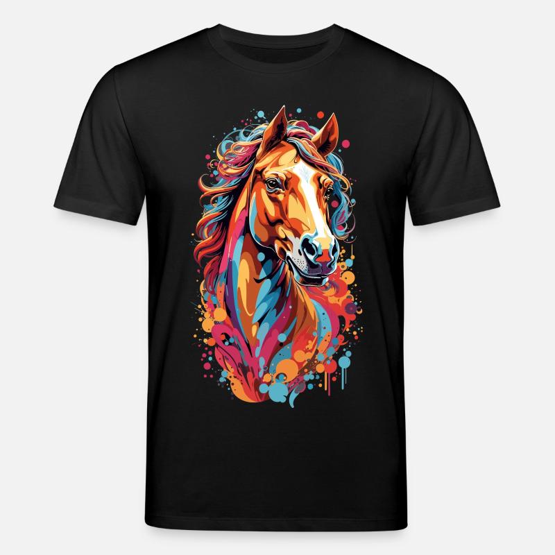 Farbensturm Pferdekopf - Stanley/Stella Unisex Bio-T-Shirt CREATOR  - Schwarz
