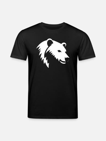 Bär Silhouette eines Eisbärkopfes - Stanley/Stella Unisex Bio-T-Shirt CREATOR  - Schwarz