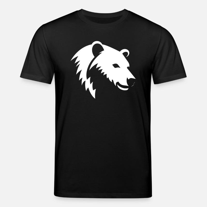 Bär Silhouette eines Eisbärkopfes - Stanley/Stella Unisex Bio-T-Shirt CREATOR  - Schwarz