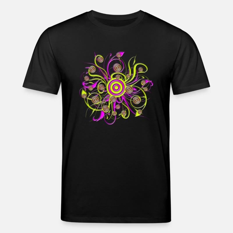 fleur psychédélique - T-shirt bio CREATOR Stanley/Stella Unisexe - noir