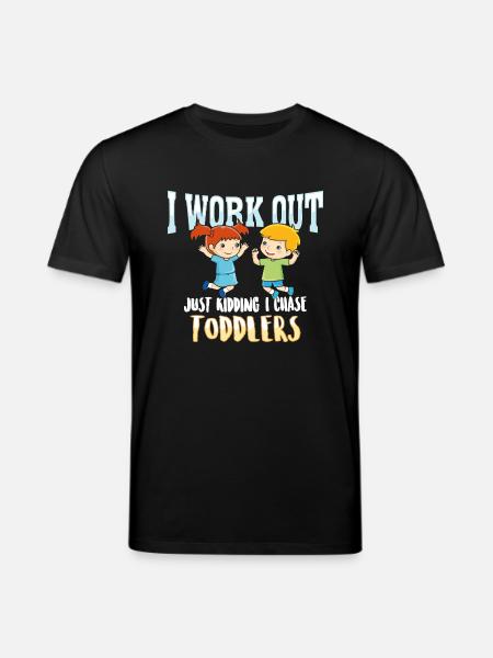 I work out just kidding i chase Toddlers - Eltern - Stanley/Stella CREATOR økologisk unisex-T-shirt - sort