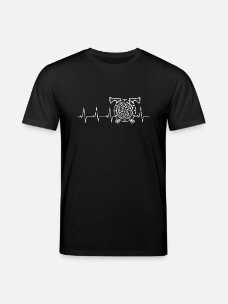 Viking - heartbeat - shield - Stanley/Stella CREATOR Unisex Organic T-Shirt - black