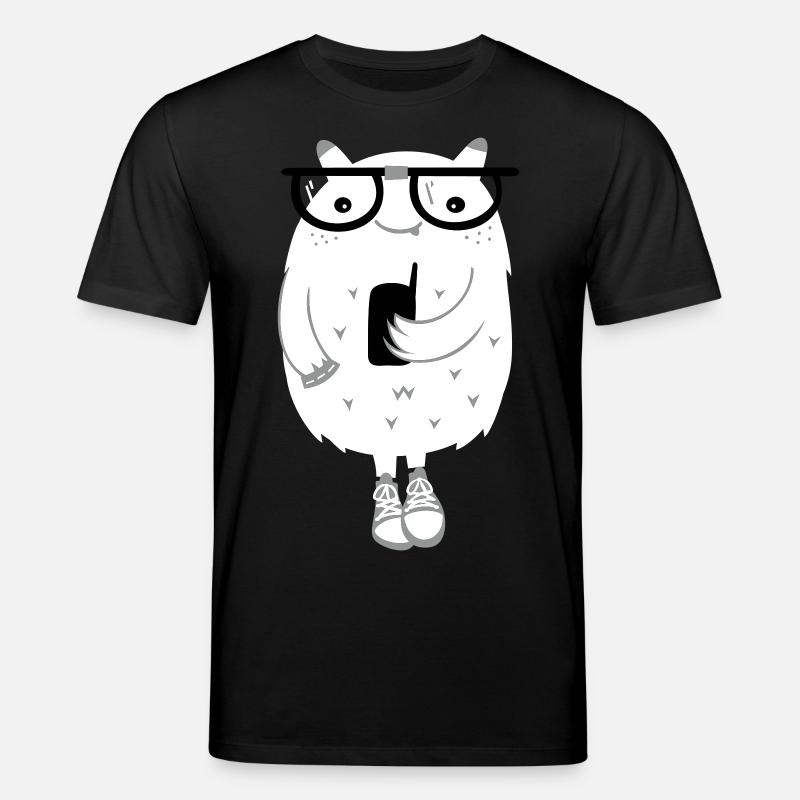 Cute Monster Nerd - Stanley/Stella CREATOR Unisex Organic T-Shirt - black