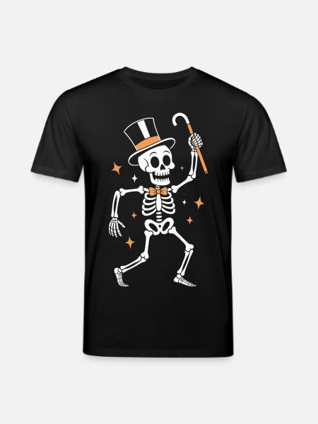 Elegant skeleton percussionist in top hat - Stanley/Stella CREATOR Unisex Organic T-Shirt - black