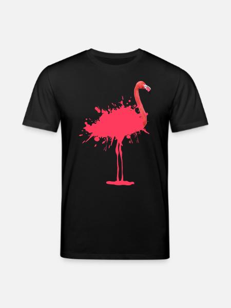 Flamingo - Farbklecks - T-shirt bio CREATOR Stanley/Stella Unisexe - noir