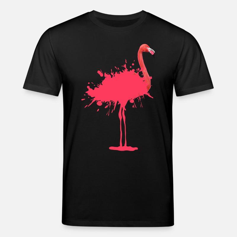 Flamingo - Farbklecks - T-shirt bio CREATOR Stanley/Stella Unisexe - noir