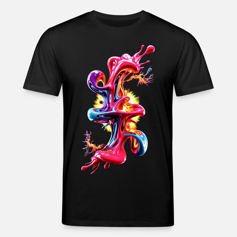Abstraktes Liquid Art Fluid  - Stanley/Stella Unisex Bio-T-Shirt CREATOR  - Schwarz