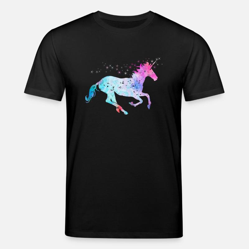 Einhorn mit Glitzer - Stanley/Stella Unisex Bio-T-Shirt CREATOR  - Schwarz