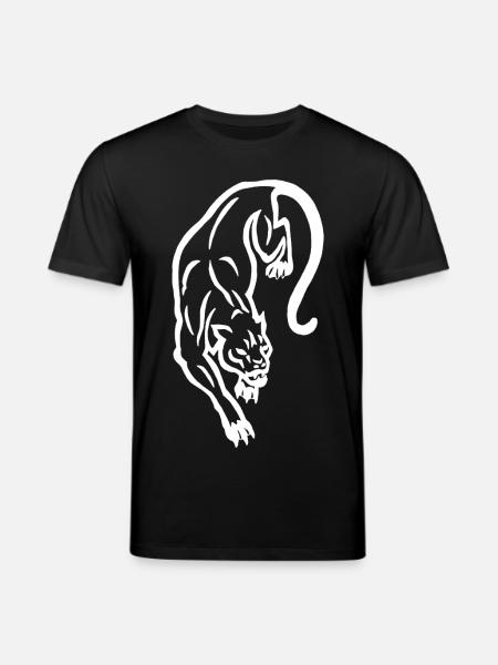 Weiße Panther-Silhouette - Stanley/Stella Unisex Bio-T-Shirt CREATOR  - Schwarz