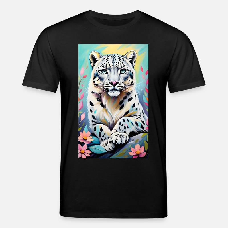 Schneeleopard | Leopard | Raubtier - Stanley/Stella Unisex Bio-T-Shirt CREATOR  - Schwarz