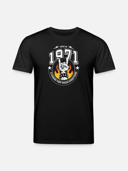 1971 Birthday, rocks everything - Stanley/Stella CREATOR Unisex Organic T-Shirt - black