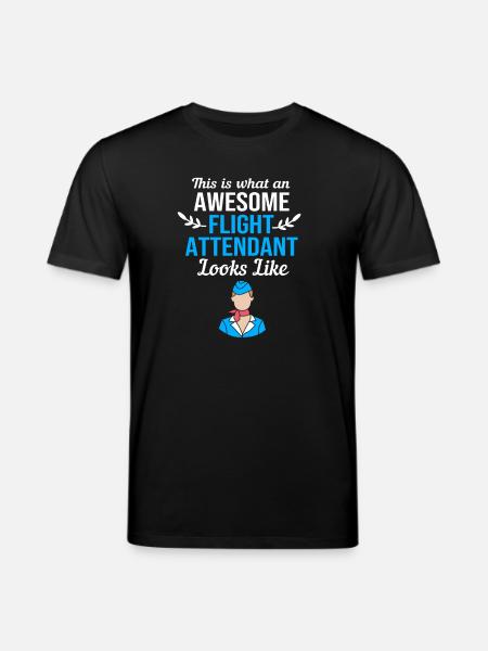 Flight Attendant Stewardess - Stanley/Stella CREATOR Unisex Organic T-Shirt - black