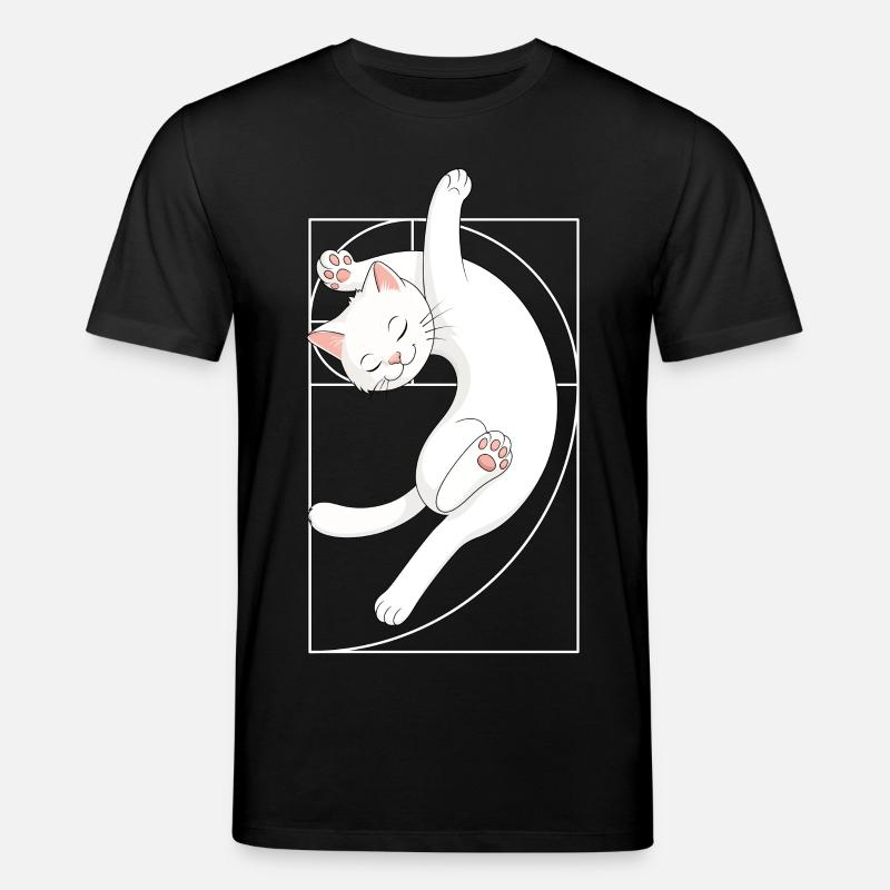Fibonacci-Spirale Katze - Stanley/Stella Unisex Bio-T-Shirt CREATOR  - Schwarz