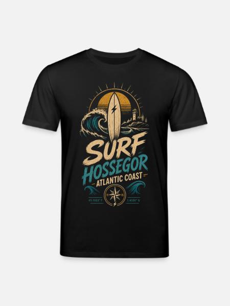 Hossegor Surfen - Stanley/Stella Unisex Bio-T-Shirt CREATOR - Schwarz