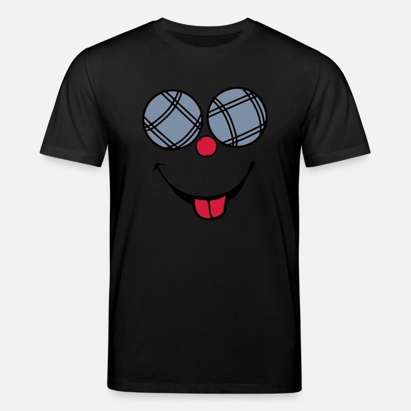 petanque boule smiley sourire langue2 - T-shirt bio CREATOR Stanley/Stella Unisexe - noir