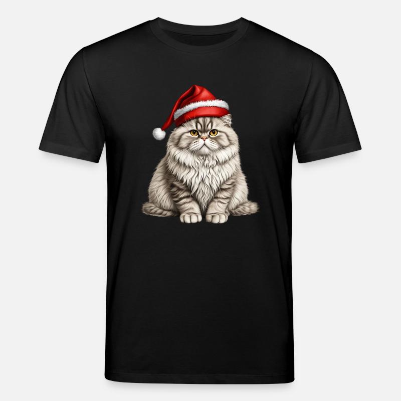 Chat persan de Noël - T-shirt bio CREATOR Stanley/Stella Unisexe - noir