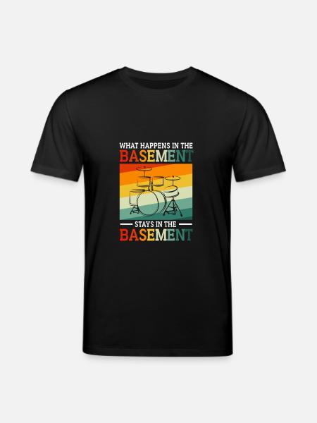 Drummer Drum Drumsticks - Stanley/Stella CREATOR Unisex Organic T-Shirt - black