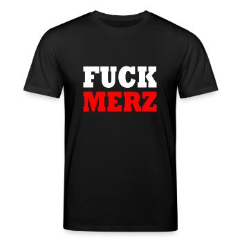 fuck merz - Stanley/Stella Unisex Bio-T-Shirt CREATOR  - Schwarz - Vorne - Alina (178cm) & Michal (187cm)