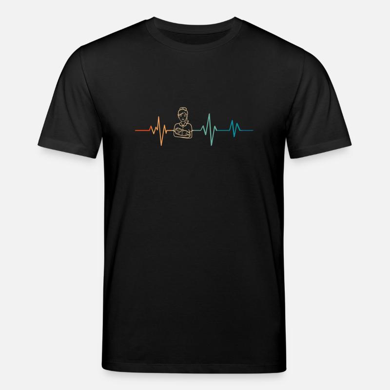 Retro Herzschlag Hebamme - Stanley/Stella Unisex Bio-T-Shirt CREATOR  - Schwarz