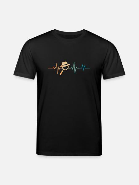 Retro Heartbeat Lupe - Stanley/Stella Unisex Bio-T-Shirt CREATOR - Schwarz