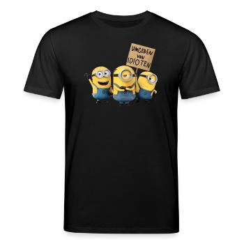 Minions Avec Bouclier Umgeben Von Idioten - T-shirt bio CREATOR Stanley/Stella Unisexe - noir - Devant - Alina (178cm) & Michal (187cm)