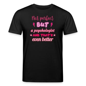 Pas parfait, mais psychologue, idée cadeau - T-shirt bio CREATOR Stanley/Stella Unisexe - noir - Devant - Alina (178cm) & Michal (187cm)