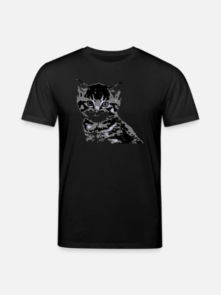 Katze Cat Katzengesicht - Stanley/Stella Unisex Bio-T-Shirt CREATOR  - Schwarz