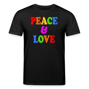 Peace and love - T-shirt bio CREATOR Stanley/Stella Unisexe - noir - Devant - Alina (178cm) & Michal (187cm)