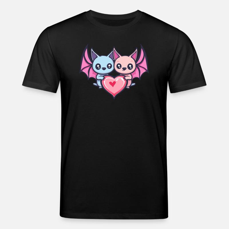 Chauve-souris Couple Amour Saint-Valentin - T-shirt bio CREATOR Stanley/Stella Unisexe - noir