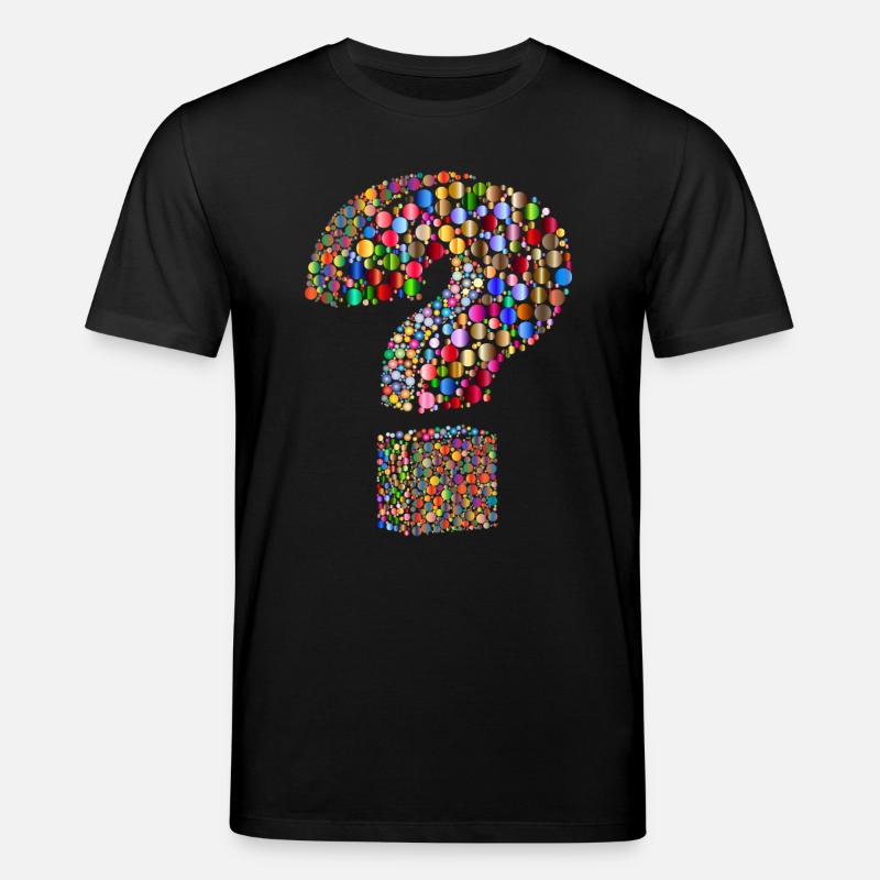 Regenbogenfarbenes Fragezeichen - Stanley/Stella Unisex Bio-T-Shirt CREATOR  - Schwarz