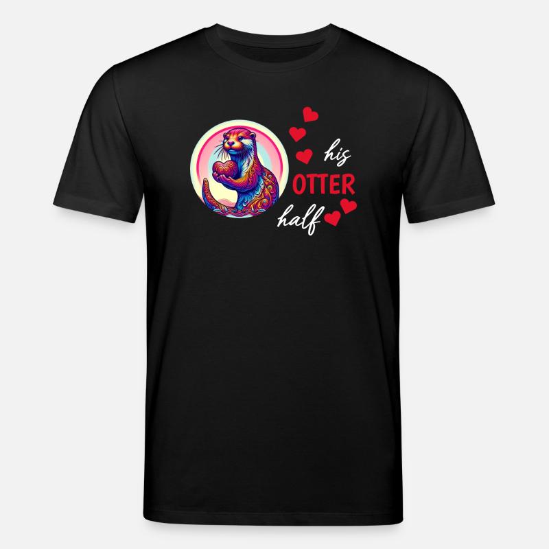 Otter half liebe geschenk - Stanley/Stella Unisex Bio-T-Shirt CREATOR  - Schwarz