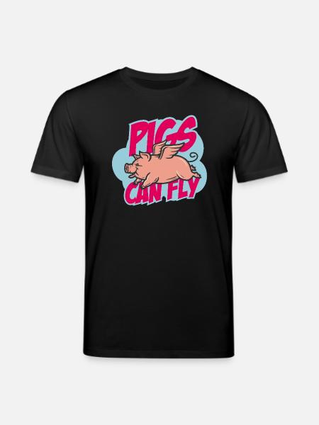 Pigs can fly - Stanley/Stella CREATOR Unisex Organic T-Shirt - black