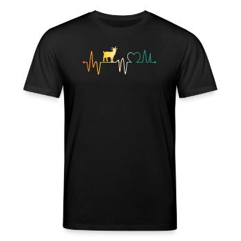 Heartbeat Goats - Stanley/Stella CREATOR Unisex Organic T-Shirt - black - Front - Alina (178cm) & Michal (187cm)