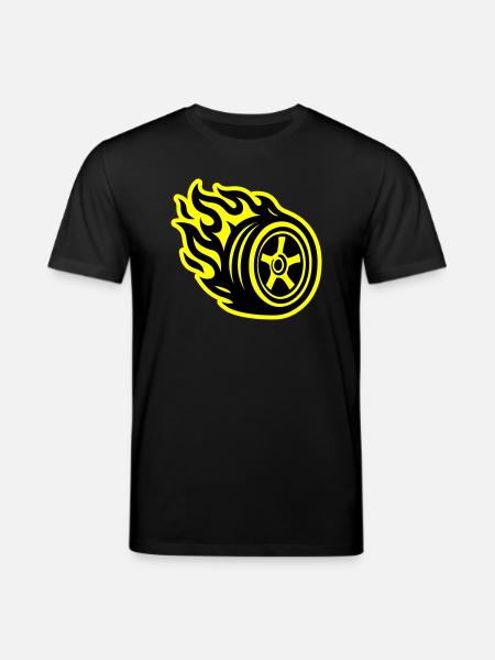 Tire Flame Car - Stanley/Stella CREATOR Unisex Organic T-Shirt - black