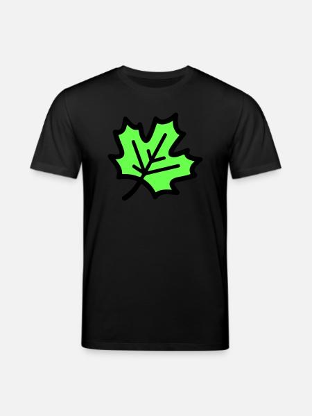 Maple Leaf Leaf Autumn Icon - Stanley/Stella CREATOR Unisex Organic T-Shirt - black