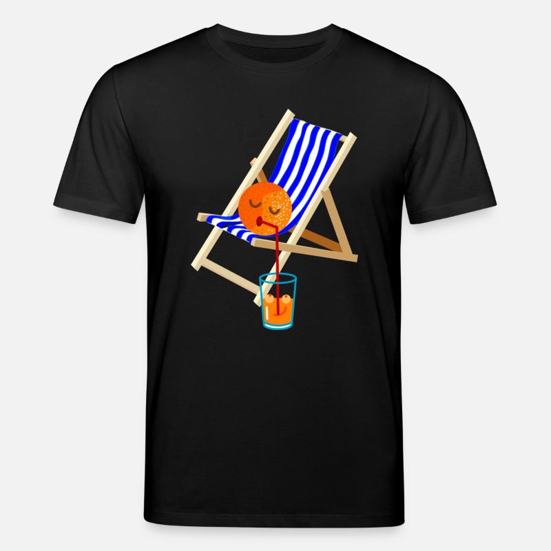 Orange im Liegestuhl - Stanley/Stella Unisex Bio-T-Shirt CREATOR  - Schwarz