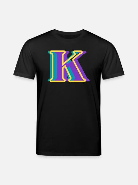 Mehrfarbiger Buchstabe k - Stanley/Stella Unisex Bio-T-Shirt CREATOR  - Schwarz