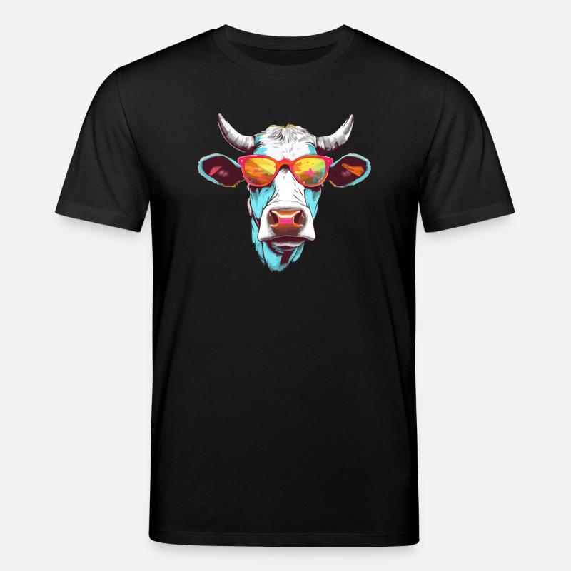 Mima, die bebrillte Kuh - Stanley/Stella Unisex Bio-T-Shirt CREATOR  - Schwarz