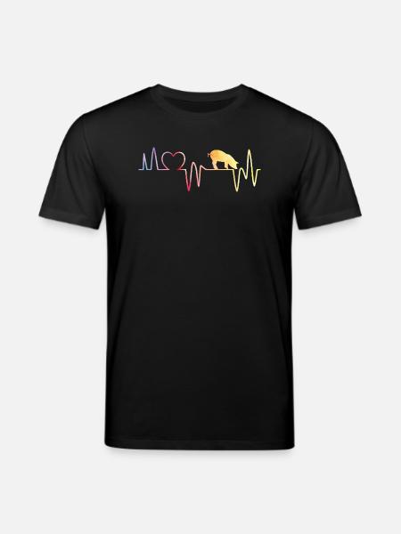 Heartbeat Pig - Stanley/Stella CREATOR Unisex Organic T-Shirt - black