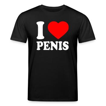 I love penis - Stanley/Stella Unisex Bio-T-Shirt CREATOR  - Schwarz - Vorne - Alina (178cm) & Michal (187cm)